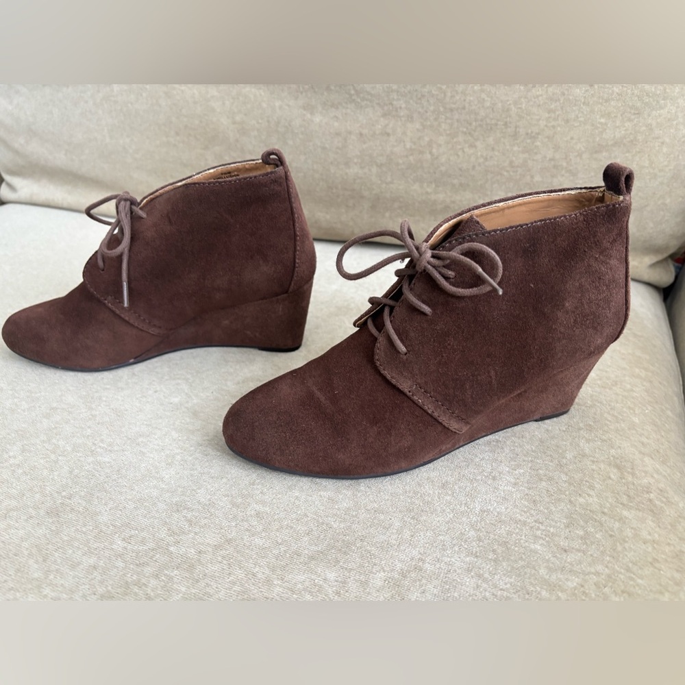 Nine West Dark Brown Suede Ankle Booties